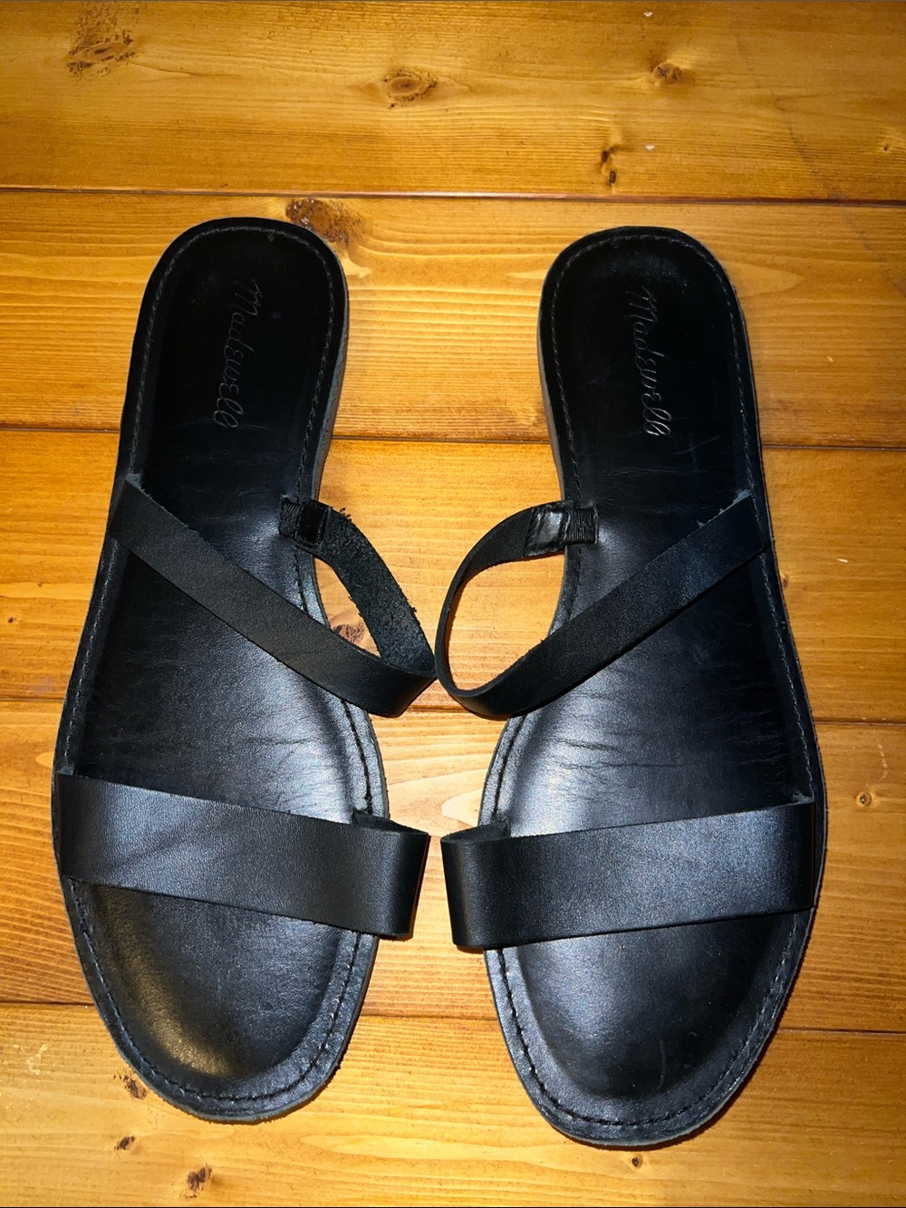 Madewell - The Boardwalk Double-Strap Slide Sandal, Black size 10